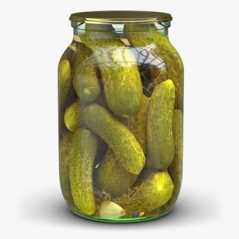 Стеклянная банка с огурцами 1л