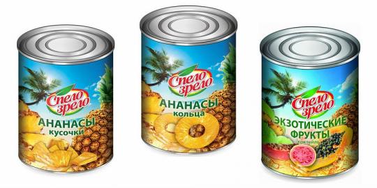 Ананасы в легком сиропе (кусочки) ж/б 850гр Спело- Зрело