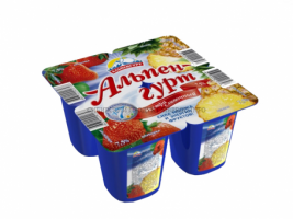 Продукт йогуртн."Альпенгурт экстра-сливоч" 7.5% 100гр клубника-ананас