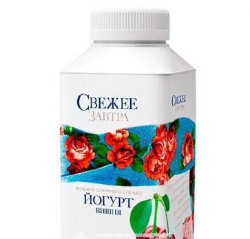 Йогурт "Снежий" т.м Большая Кружка Вишня 2.5% тетра топ 330гр