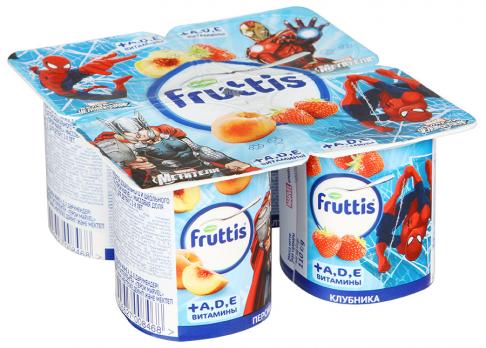 Йогурт. FRUTTIS "Легкий" кБанан-Клубника мультвит.для детей 2.5% 110гр