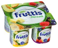 Йогурт. FRUTTIS "Легкий" Ананас -Дыня/Лесные ягоды 0.1% 110гр