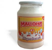 Мацони "Народный" 4% ст.банка.1 л
