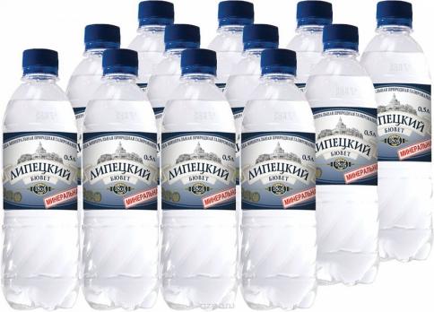 Вода минеральная Липецский Бювет б/г 0,5л (1*12)