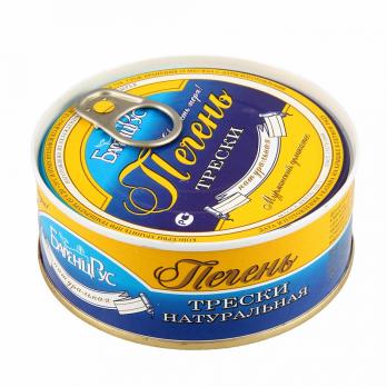 Консервы "Печень трески натур." Мурманск ж/б 230гр