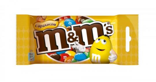 Драже M&M's с молочным шоколадом и арахисом 45 г