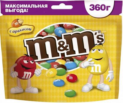 Драже M&M's с арахисом, 360г
