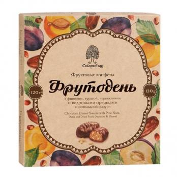 Конфеты Фрутодень с кедр орех в шок глазури 120г