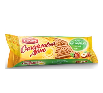 ПЕЧЕНЬЕ САХАРНОЕ "СЧАСТЛИВЫЙ ДЕНЬ" СО ВКУСОМ ЛЕСНОГО ОРЕХА