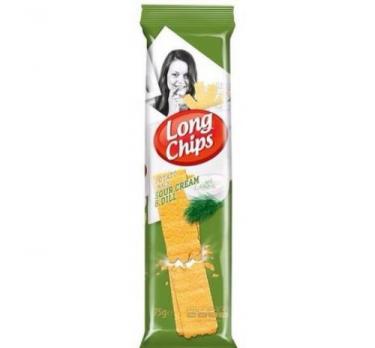 Чипсы " Long Chips" со вкусом сметаны и укропа 75гр