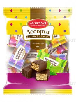 Козинак и халва глазиров.Ассорти 350гр Азовская КФ