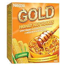 Nestle Gold Хлопья кукурузные с медом и арахисом 300гр