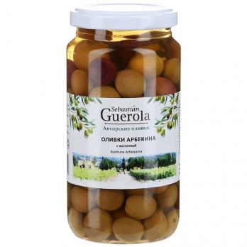 Оливки сорта Арбекина с косточкой "Guerola" 370гр