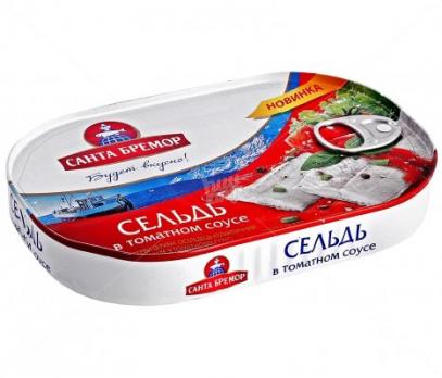 Скумбрия атлантич.филе в томатном соусе ж/б 190гр