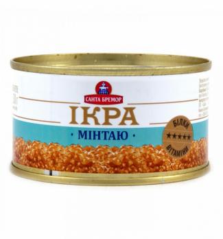 Икра деликатесная люкс минтая ж/б 130 гр