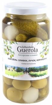 Коктейль из оливок, корнишонов и лука "Guerola" 370гр