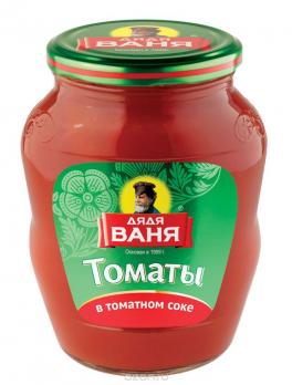 Томаты Дядя Ваня в томатном соке неочищенные 680мл