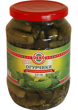 Огурчики "Деко" корнишоны (3-6) 670 гр