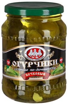 Огурцы Скатерть-Самобранка соленые бочковые по-домашнему, 720мл