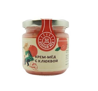 КРЕМ-МЁД С КЛЮКВОЙ, 220Г (ДОБРЫЙ МЁД)