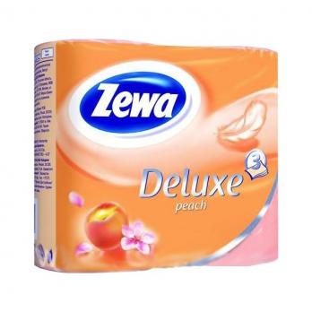 Туалетная бумага Zewa Deluxe 3-слойная персиковая (4 рулона в упаковке)