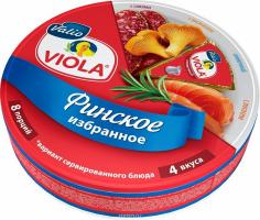 Сыр Viola плавленый Финское избранное ассорти с лисичками, лососем, салями ароматом копчения 50% 130г