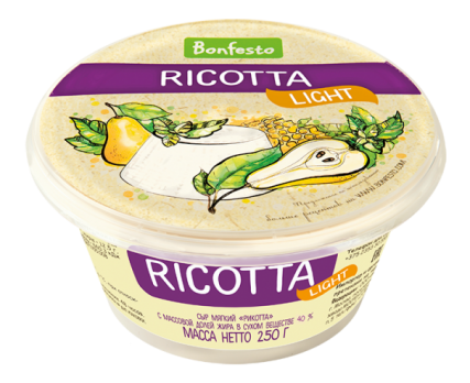 Сыр "Ricotta Light" Bonfesto, 40%, 250г