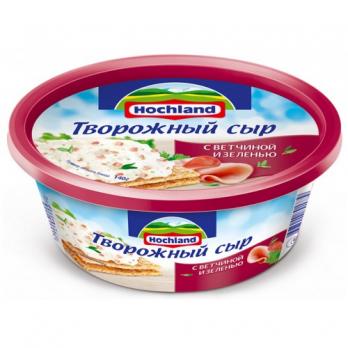 Сыр Hochland творожный ванна ветчина и зелень 140гр