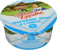Творог Домик в деревне Творожное зерно в сливках 5% 130гр