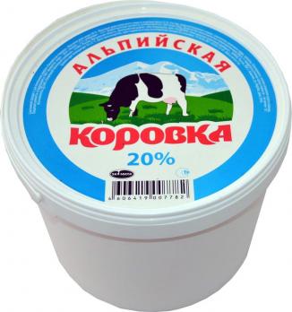 Сметанный продукт "Альпийская коровка" 5 л 20%