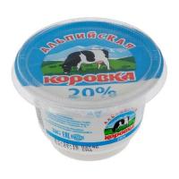Сметанный продукт Альпийская Коровка 20% 200 гр..