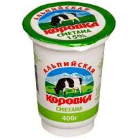 Сметанный продукт Альпийская Коровка 15% 400 гр